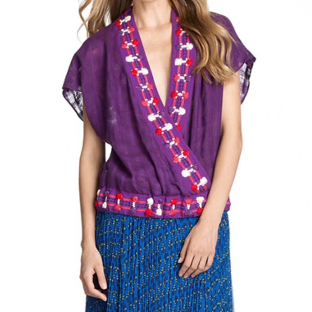Tory Burch linen beaded blouse